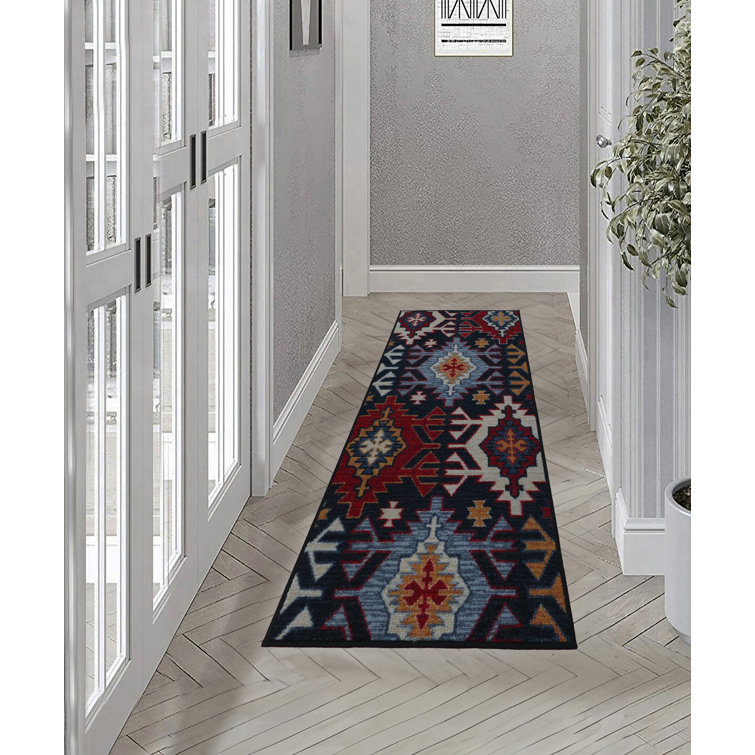 Steelside™ Berber Southwest Black Low Pile Slip Resistant Rugs